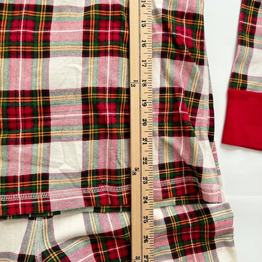 Hanna Andersson Organic Cotton Soft Plaid Matching Pajama Set Women Size XLarge